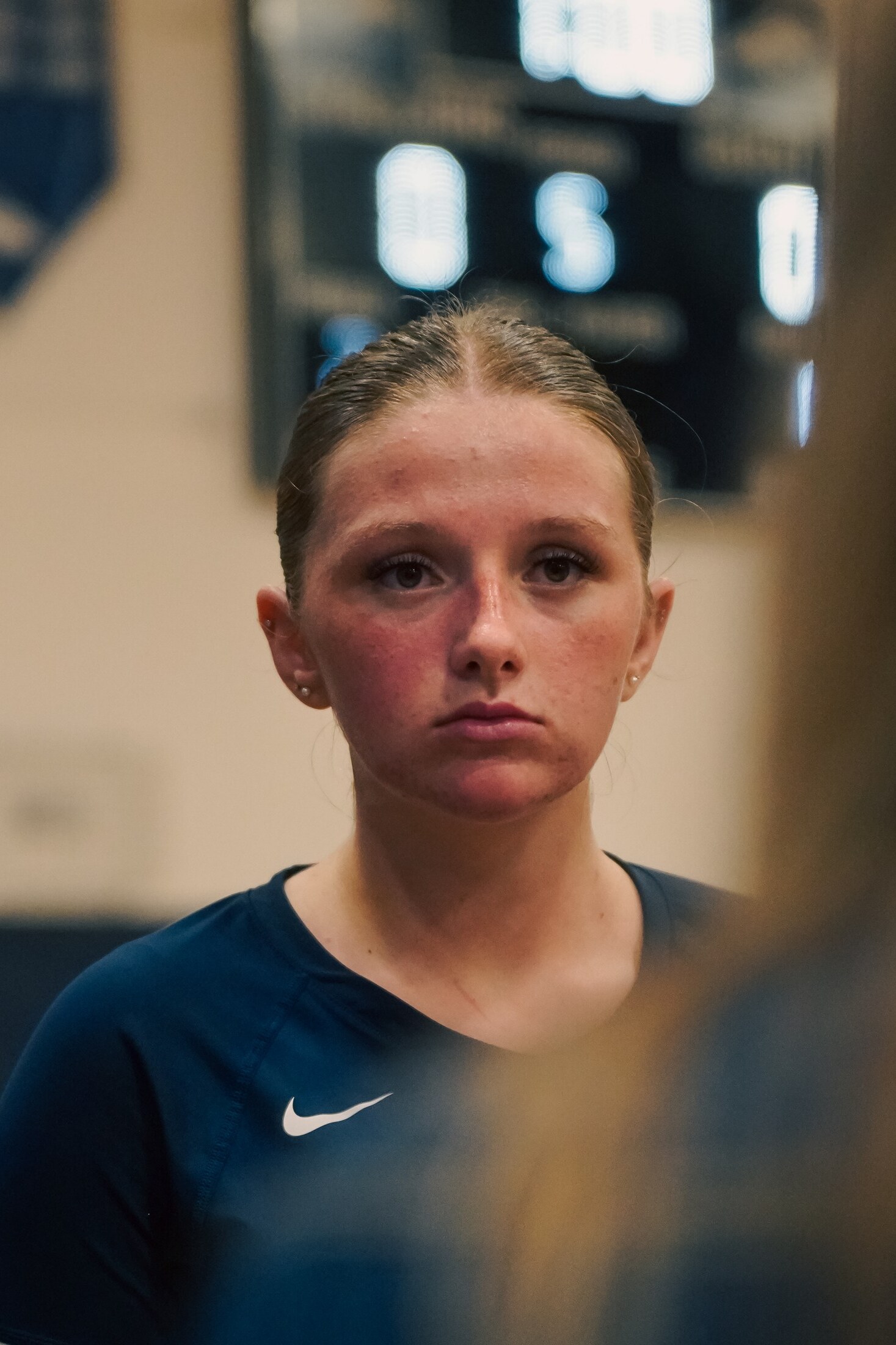 Athlete portrait framed between plays