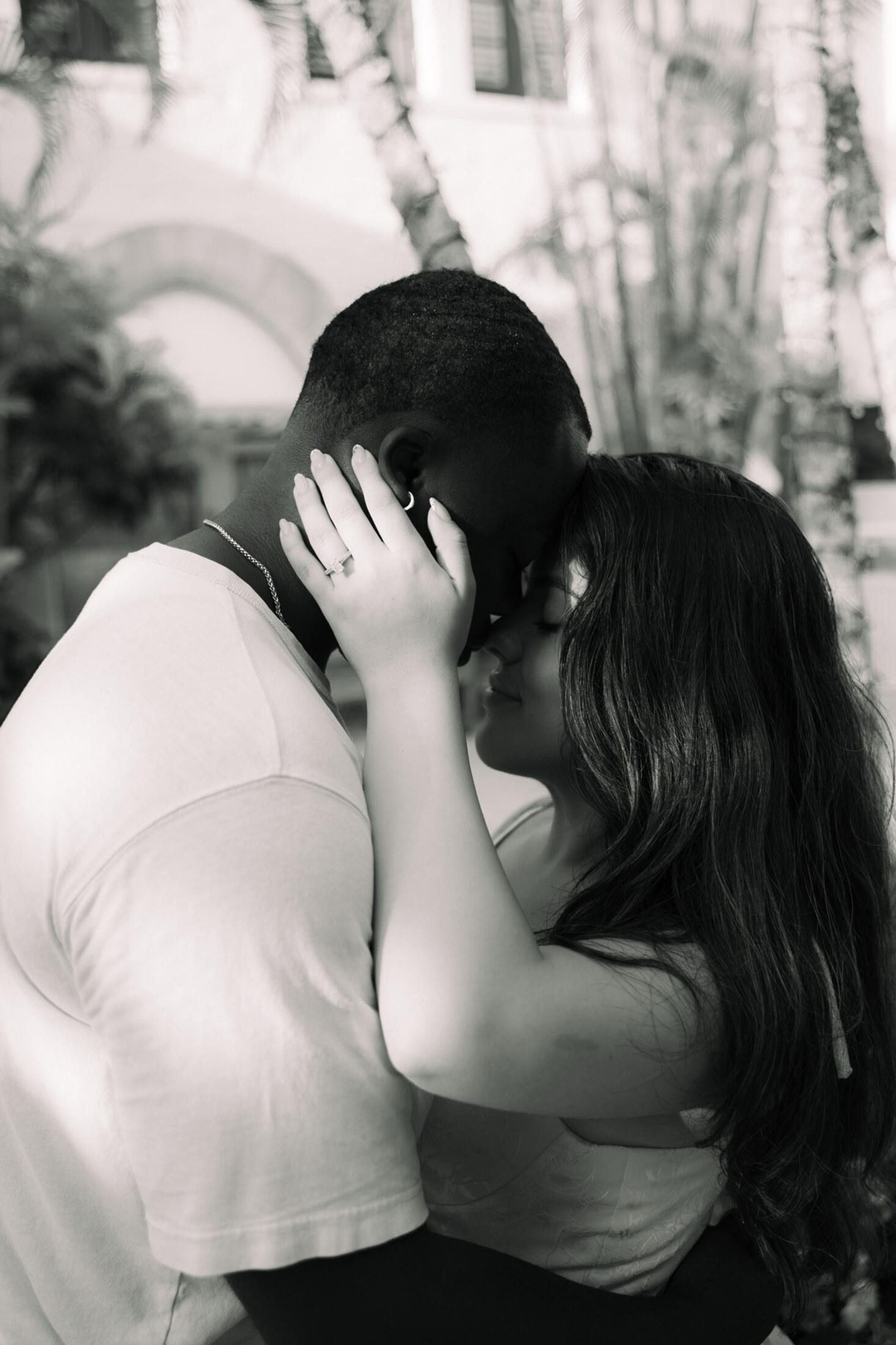 Black and white portrait of the couple